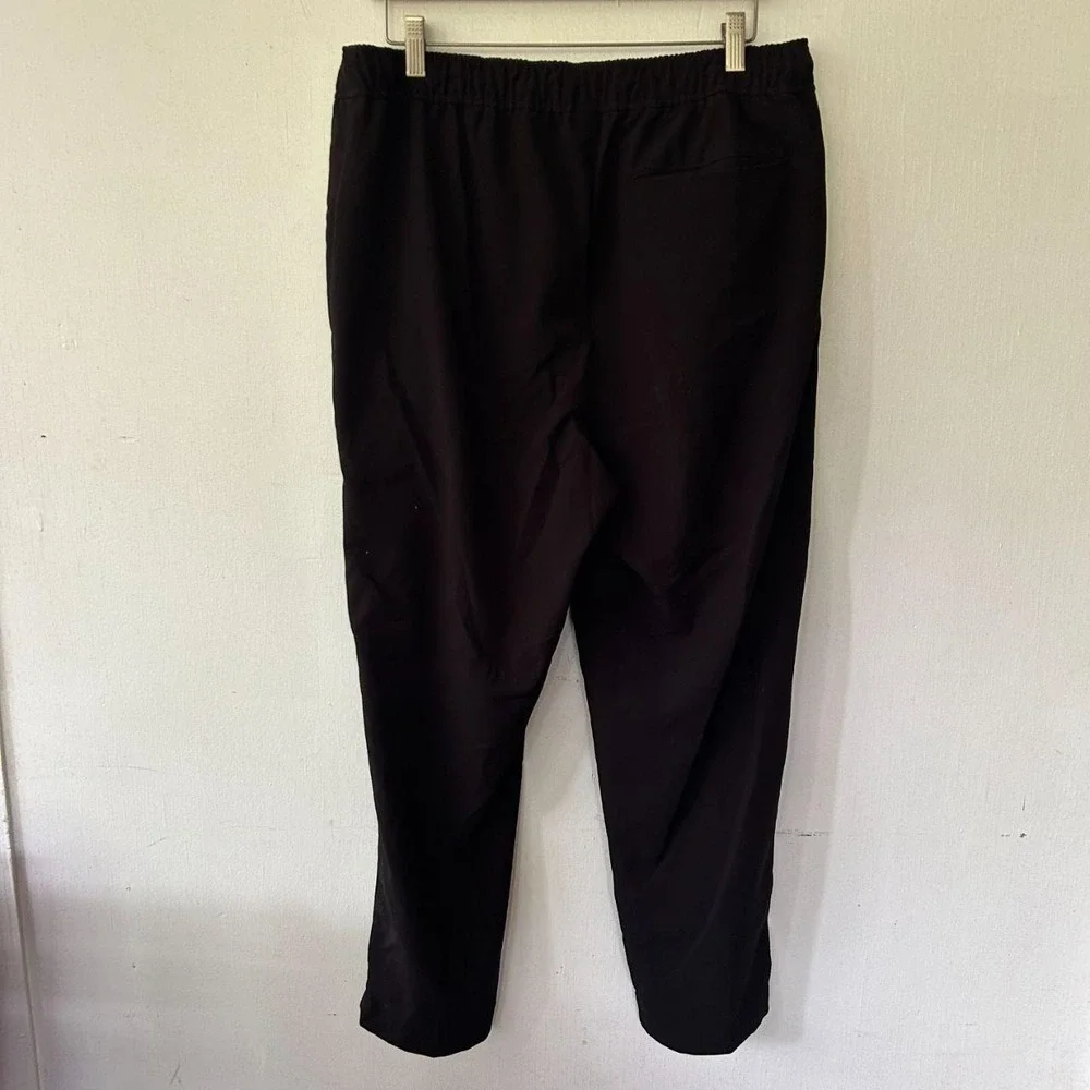 Old Navy High Rise Billie Pants Womens Large Black Pockets Tie Waist Minimalist